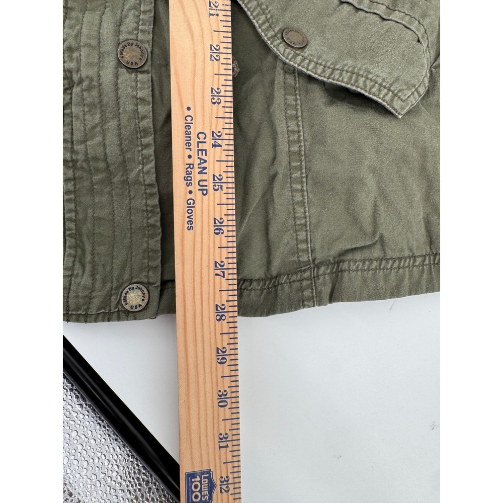 Made by Johnny Womens Olive Green Utility Jacket Hoodie Drawstring Waist Size XL - Picture 15 of 16